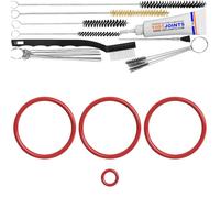 KIT 4 JOINTS ENTRETIEN PERCOLATEUR GROUPE D'INFUSION UNITÉ DE BRASSAGE MACHINE A CAFÉ REMPLACEMENT COMPATIBLE AVEC TCHIBO ESPERTO GRUNDIG KVA 4830 BEKO CEG 5301 SEVERIN KV 8090 SMEG ETC… (BROSSE XXL)