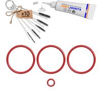 KIT 4 JOINTS ENTRETIEN PERCOLATEUR GROUPE D'INFUSION UNITÉ DE BRASSAGE MACHINE A CAFÉ REMPLACEMENT COMPATIBLE AVEC TCHIBO ESPERTO GRUNDIG KVA 4830 BEKO CEG 5301 SEVERIN KV 8090 SMEG ETC… (BROSSE)