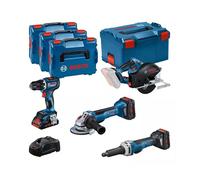 KIT 4 Outils GSR/GWS/GKM/GGS - BOSCH - avec 1 x ProCore 18V 4.0Ah + 2 x ProCore 18V 5.5Ah - chargeur - L-BOXX - 0615990N3A