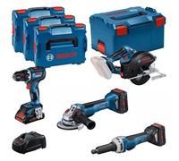 KIT 4 Outils GSR/GWS/GKM/GGS - BOSCH - avec 1 x ProCore 18V 4.0Ah + 2 x ProCore 18V 5.5Ah - chargeur - L-BOXX - 0615990N3A G