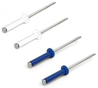 Kit 4 rivets pour fixation plaque d'immatriculation scooter moto quad, 2 rivets bleus et 2 rivets blancs pour plaques d'immatriculation