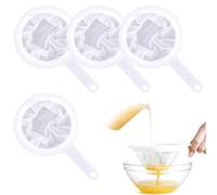 Kit 4 Tamis Chinois Etamine Cuisine - 100/200/300/400 Mesh - Tamis Cuisine - Égoutteur, Tamis à Farine, Passoire pour Confiture et Plus