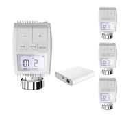 Kit 4 Têtes Thermostatiques Connectées Écran LCD + Passerelle Zigbee Ethernet - SILAMP
