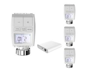 Kit 4 Têtes Thermostatiques Connectées Écran LCD + Passerelle Zigbee Ethernet - SILAMP