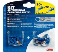 Kit 40 embouts de câble plats - bleu
