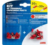 Kit 40 embouts de câble plats - rouge