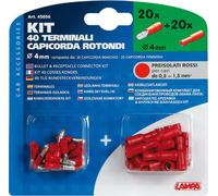Kit 40 embouts de câble ronds - rouge