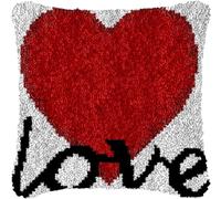 42×42CM création de Tapis et Canvas,Kit Coussin au Point Noué,Kit Tapis Point Noué,Kit de Coussin avec Crochet à Loquet,Tapis Point Noué Kit