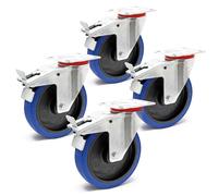 Kit 4x roulette pivotante Charge lourde 200mm 350kg/roue Transport Meuble Frein
