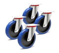 Kit 4x Roulettes pivotantes Charge lourde 200mm Sans frein Transport Meuble