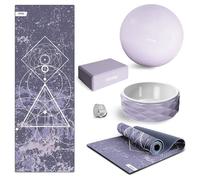 Fitfiu Fitness KITWELL-500 - Kit Yoga Violet 5 Accessoires Pilates Qui Comprend Tapis avec Design Mandala Brique, Ballon, Roue et Sangle, Pack Pilates spécial pour Les séances Fitness et Gymnastique