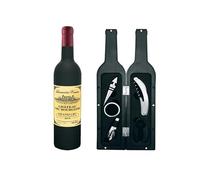 Kit 5 Accessoires pour le vin - VENTEO - Forme de bouteille - Dégustation de vin - Bec Verseur - Bouchon - Anneau anti-gouttes - Tirebouchon