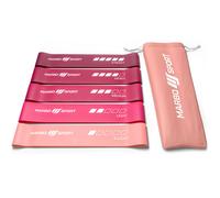Kit 5 Bandes Élastiques Musculation Loop Bands 600x50mm Rose - Marbo Sport