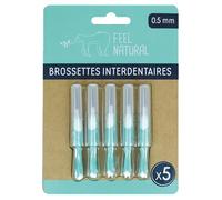 Kit 5 Brossettes Interdentaires 0,5mm - Nettoie les Espaces Interdentaires en Douceur - Nettoyage Dentaire Efficace - Accessoire Nettoyant Plaque Dentaire, Hygiène Bucco-Dentaire Feel Natural