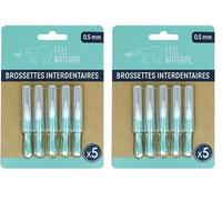 Kit 5 Brossettes Interdentaires 0,5mm - Nettoie les Espaces Interdentaires en Douceur - Nettoyage Dentaire Efficace - Accessoire Nettoyant Plaque Dentaire, Hygiène Bucco-Dentaire Feel Natural