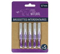 Kit 5 Brossettes Interdentaires 0,7mm - Nettoie les Espaces Interdentaires en Douceur - Nettoyage Dentaire Efficace - Accessoire Nettoyant Plaque Dentaire, Hygiène Bucco-Dentaire Feel Natural
