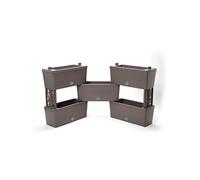 Kit 5 jardinières modulables - 59 x 23 cm - Taupe