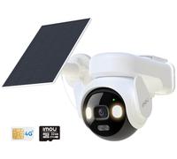 Kit 5 MP 4G LTE Caméra extérieure sans fil avec panneau solaire, caméra solaire 4G avec carte SIM, AOV enregistrement 24/7, 360°, 25 m détection humaine, IP66, mode privé, micro SD 32 Go inclus