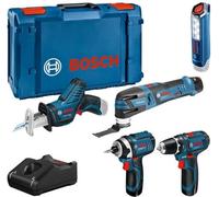 KIT 5 OUTILS Bosch Professional : GSR 12V15 + GOP 12V28 + GDR 12V105 + GSA 12V14 + GLI 12V300 + 3x2,0Ah + Chargeur,XLBoxx-0615990N1D