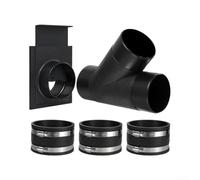 Kit 5 Raccord pour poussière 4" avec Vantail Kit 5 Raccord pour | Vantail coulissant pour précis, contrôle du flux d'air, réduit le gaspillage d'aspiration, pour idéal scierie