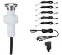 Paulmann 93695 Outdoor Plug&Shine Kit encastrés extérieur MicroPen II, 5x0,22W, (incl. driver), IP67, 3000K, Acier inoxydable argent 4,6 x 1,5 x 4,6 cm