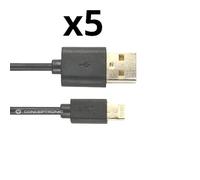 KIT 5 UNIDADES CABLE LIGHTING IPHONE 5 6/7/8/ X IPAD 1 METRO COLOR NEGRO NORTESS