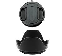 Kit 58MM Pare Soleil + Bouchon Cache Objectif avec Ficelle Canon Lens Cap Protecteur pour DSLR EOS Rebel T3i T2i T4i T5i 550D 600D 700D 650D Objectif 18-55 70-300