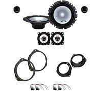 Kit 6 boîtiers ALPINE SXE-1750S + SXE-1025S pour Fiat 500 de 2007 à 2016 avec 2 supports avant, 2 supports arrière et 4 connecteurs