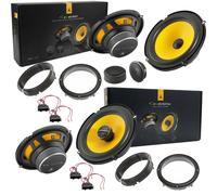 Kit 6 Cô+aces de H-P JL Audio Coaxial 6,5" Avant/Arrière VW Golf VII Jaune 4 Ω
