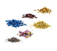 Kit 6 fleurs comestibles - Rose, Hibiscus, Lavande, Oranger, Bleuet, Sureau Multicolore