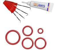 KIT 6 JOINTS ENTRETIEN SOUPAPE VALVE DE SUPPORT ET D’ÉCOULEMENT EMBOUT TUBULURE MACHINE À CAFÉ REMPLACEMENT COMPATIBLE AVEC PHILIPS SAECO SPIDEM GAGGIA ETC… (CROCHET)