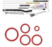 KIT 6 JOINTS ENTRETIEN SOUPAPE VALVE DE SUPPORT ET D’ÉCOULEMENT EMBOUT TUBULURE MACHINE À CAFÉ REMPLACEMENT COMPATIBLE AVEC PHILIPS SAECO SPIDEM GAGGIA ETC… (BROSSE XXL)