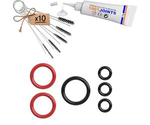 KIT 6 JOINTS ENTRETIEN VANNE À VAPEUR VALVE D'EAU CHAUDE MACHINE À CAFÉ REMPLACEMENT COMPATIBLE AVEC PHILIPS SAECO SPIDEM GAGGIA SWING EVENT VISION VOGUE UNICA ETC… (BROSSE)