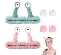 Kit 6 Pièces Bandeau de Lavage d'Escargots, Spa Avec Sangle de Poignet, Maquillage, Pour Laver le Visage, Doucher, Sport, Soigner sa Peau