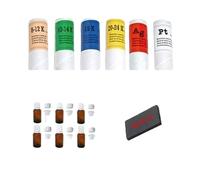 KIT 6 TESTEUR OR 9/14/18/24 K CARATS + ARGENT + PLATINE + PIERRE DE TOUCHE MEDIUM NATURELLE 65x40mm + 6 FLACONS COMPTE GOUTTES 15 ML + GUIDE EXPERTISE OFFERT (TEST TESTING GOLD STONE)
