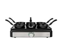 Kit 6 Wok Électrique avec Plaque de Cuisson Rectangle 600W Noir