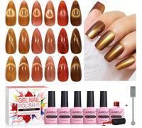 Kit 68 6 Colours 10 Ml Semi-Permanent Magnetic Nail Polish With Stick, Holographic Metaverse Cat Eye Nail Polish Gel Chameleon Cat Eye Phantom