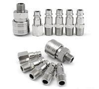 Kit 6pcs Raccord Rapide 1/4 pour bsp Acier Trempé Kit 6pcs Raccord | Acier trempé traité thermiquement, finition nickelée, résistance maximale à la et usure