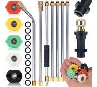 Kit 7 Lances/Rallonges Nettoyeur HP 250 Bars avec Lance Coudée et 5 Buses