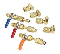 Kit 7 Vanne Climatisation Laiton R410A R22 Kit 7 Vanne Climatisation | 3 vannes coudées, 4 adaptateurs, laiton massif, compatibilité R410A/R22/ pour r12, maintenance efficace