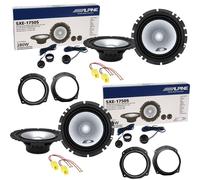 Kit 8 Enceintes Alpine SXE-1750 Avant + Arrière Pour Lancia Delta III