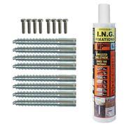 Kit 8 fixation asphalte M10(12x100) + Résine Ing Fixation