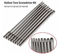 Kit 8pcs Embouts pour torx T8-T40, 200mm, Acier Kit 8pcs Embouts | Pour Bricolage Maison, Aimant Fort, pour idéal Pro, Acier Alliage, Taille pour t8 à T40