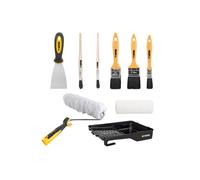 KIT 9 pièces Peinture Bac peinture Rouleau mur sablés +recharge 3 pinceaux plats