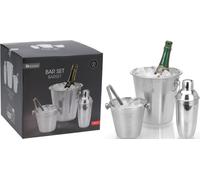 Service à Cocktail avec Shaker en Acier, Argent