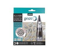 Pébéo Kit à dorer GÉDÉO – Mixtion 20 ml et 3 feuilles miroir – Finition argenté