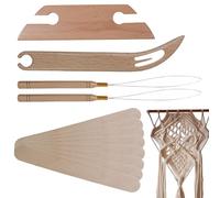Kit à - Ensemble d'outils à Tricoter Faits à la Main, Navette en Bois de hêtre avec poignée en Bois, Outil pour Cadre Inkle, Accessoire Artisanal Bricolage | Cadeau pour Un collègue, C