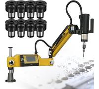 Kit à Tarauder avec 8 Mandrins (M3-M16) Changement de Mandrin en 10s,Moteur Servo 600W,Bras Omnidirectionnel,Réducteur de Précision,Machine à Fileter pour Métal/Plastique/Bois