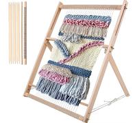 Kit à tisser réglable, grand cadre de tissage de tapisserie, médaillon à tricot de bricolage, outil en tricot à cadre en bois, fabrication d'outils de casse-tapisserie et de moquette de glace