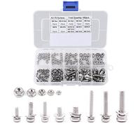 Kit à Vis et Ecrou, Akozon Coffrets Boulons et écrous 160pcs Vis à Tête Ronde en Acier Inoxydable 304, Assortiment Vis Inox M2 M2.5 M3 M4 M5 avec Ecrous Hexagonale et Rondelles + Boîte de Rangement